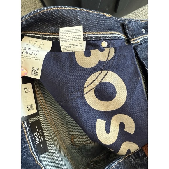 HUGO BOSS REGULAR FIT BLUE ORGANIC COTTON MAINE DENIM MEN'S JEANS SIZE 38X34 - Picture 9 of 10